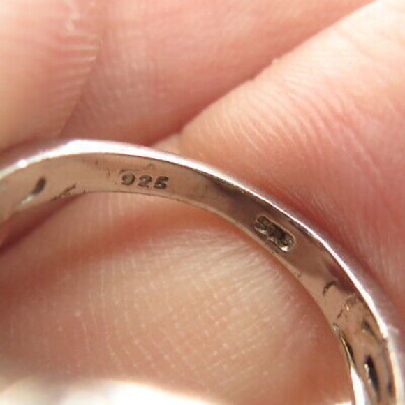 925 Sterling Silver Chuck Clemency Real Obsidian & Black Spinel Gem Ring Size 7 - Picture 6 of 8